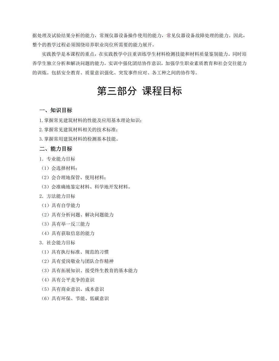 建筑工程管理专业-建筑材料与检测课程标准_第4页