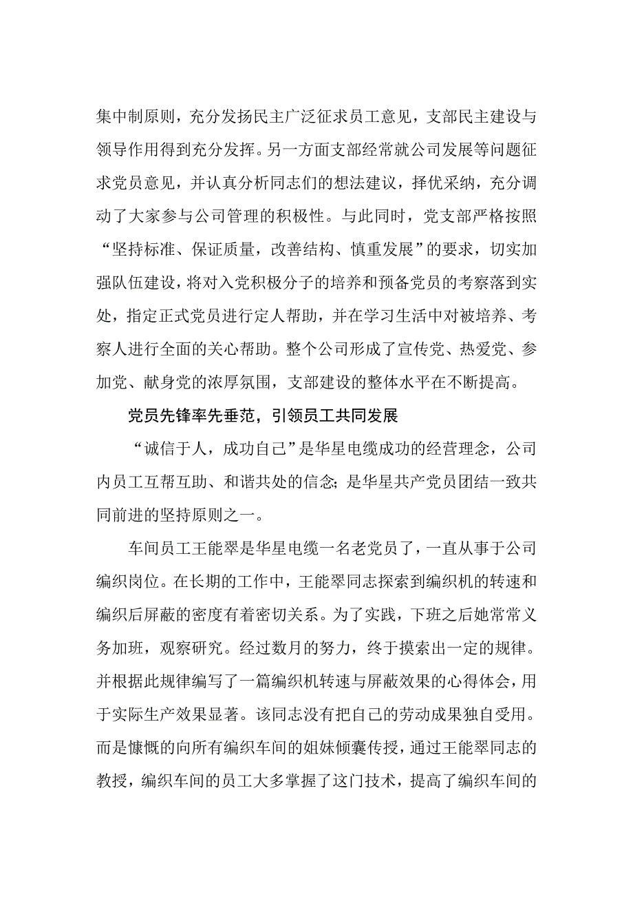 安徽华星电缆集团有限公司 年度党建工作总结_第2页