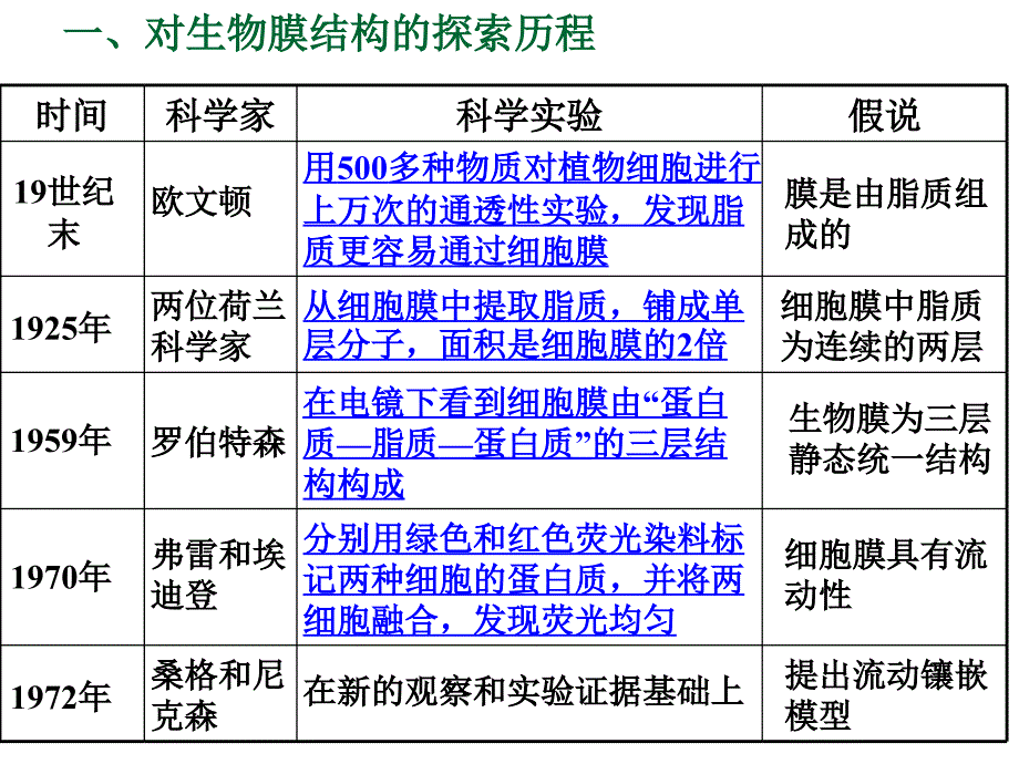 人教版教学课件生物膜的流动镶嵌模型 课件 1_第2页