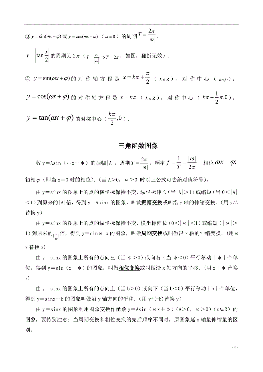 高中数学三角函数经典总结_第4页