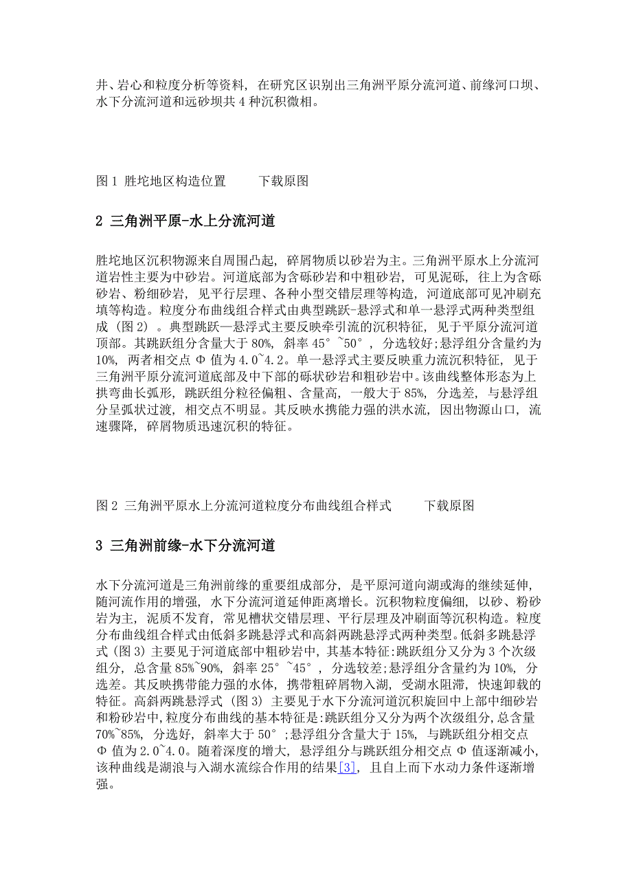 粒度分布曲线在胜坨地区沙三段沉积微相识别中的应用_第2页