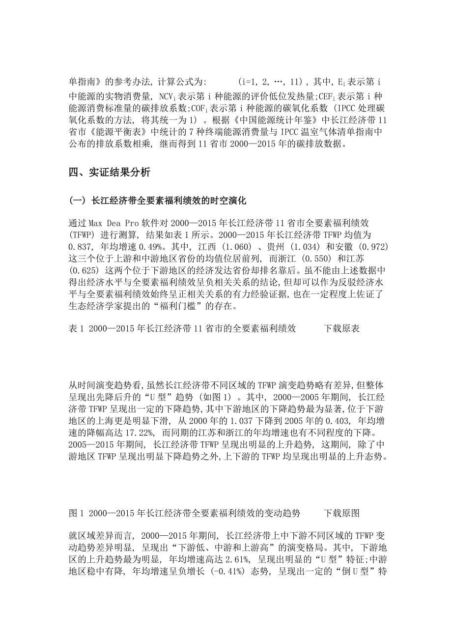 全要素福利绩效的时空演化与影响因素研究——以长江经济带11省市为例_第5页