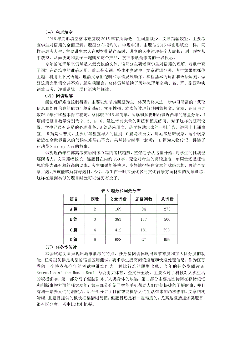 2016年江苏省高考英语试卷分析及教学建议_第3页