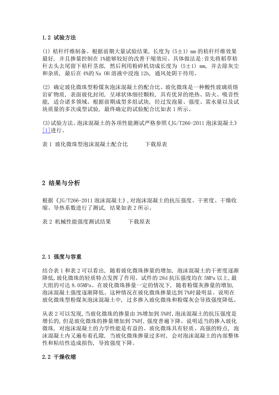 玻化微珠型粉煤灰泡沫混凝土性能的研究_第2页