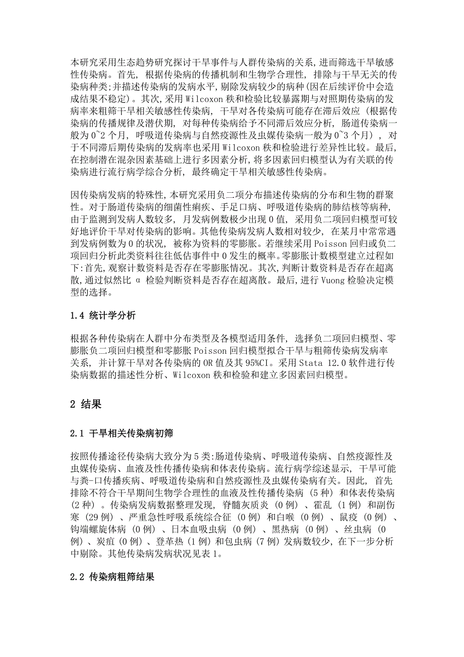 山东省干旱事件对人群传染病发病影响的研究_第4页