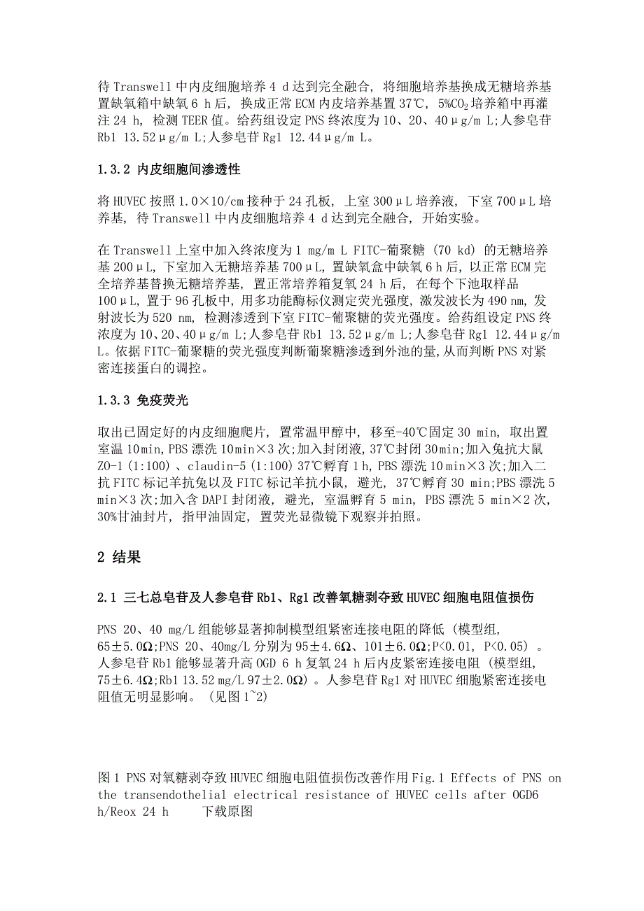 血栓通胶囊对氧糖剥夺复氧致huvec细胞紧密连接损伤的改善作用_第4页