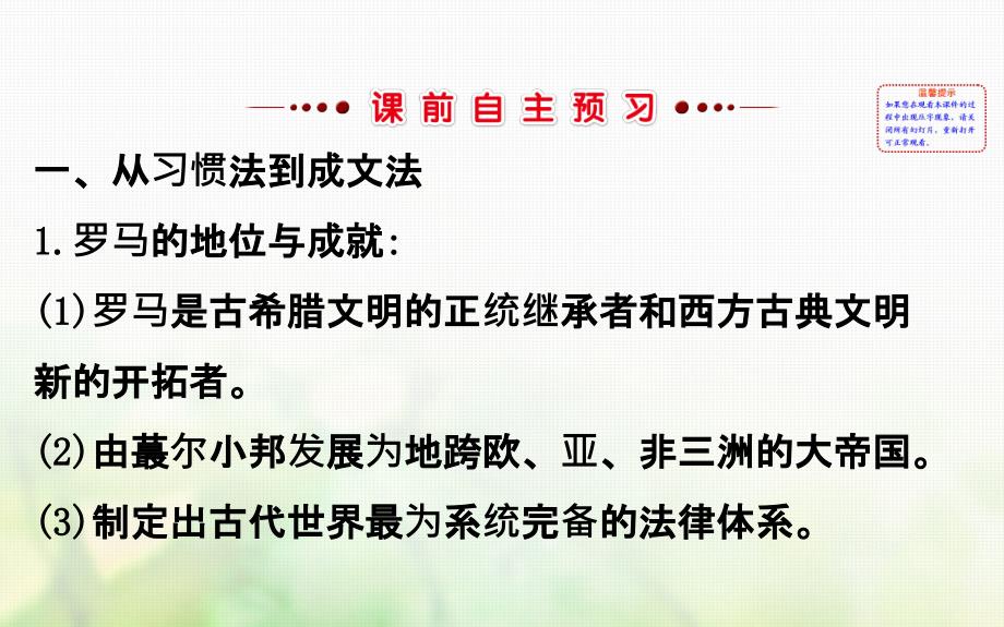 2017-2018年高中历史 专题六 古代希腊、罗马的政 治文明 6.3 罗马人的法律课件 人民版必修1_第3页