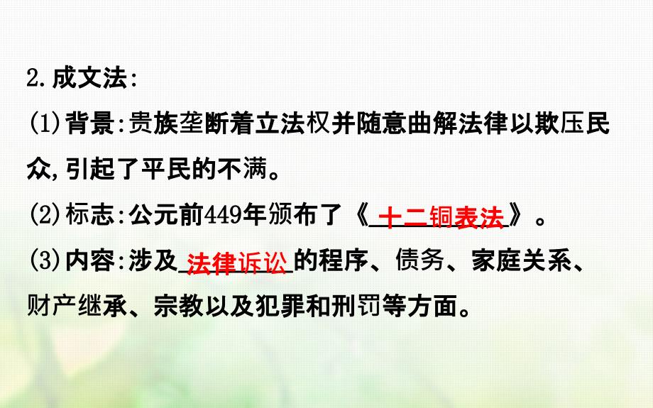 2017-2018年高中历史 专题六 古代希腊、罗马的政 治文明 6.3 罗马人的法律课件 人民版必修1_第4页