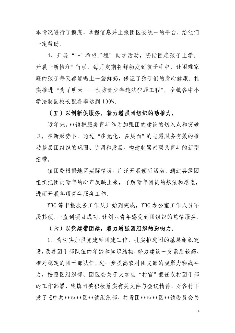 !!镇团委二〇一一年度工作总结_第4页