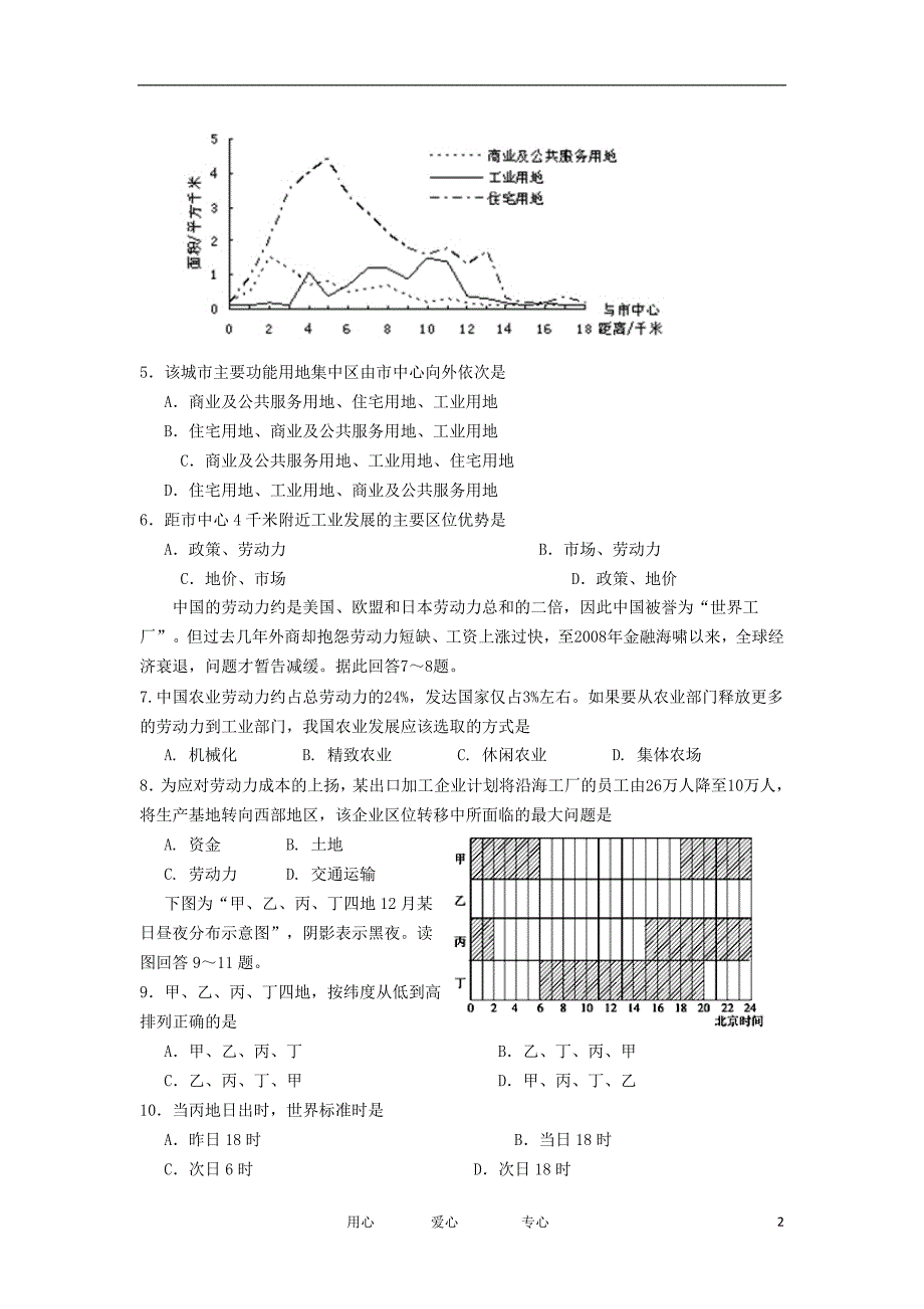 陕西省西安市五校联考2012届高三文综第一次模拟考试试题_第2页