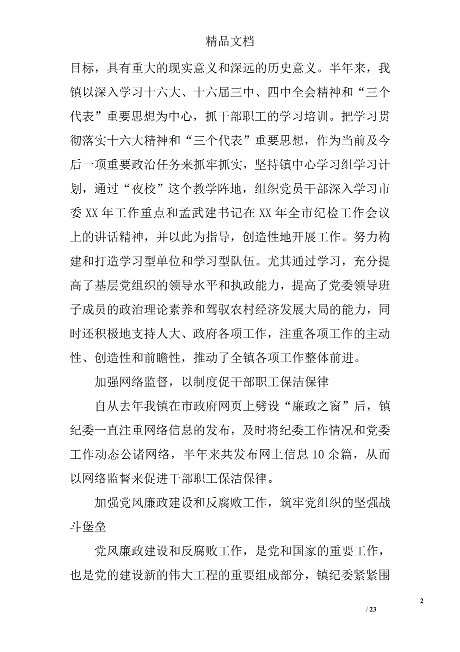 纪工委半年工作总结精选 _第2页