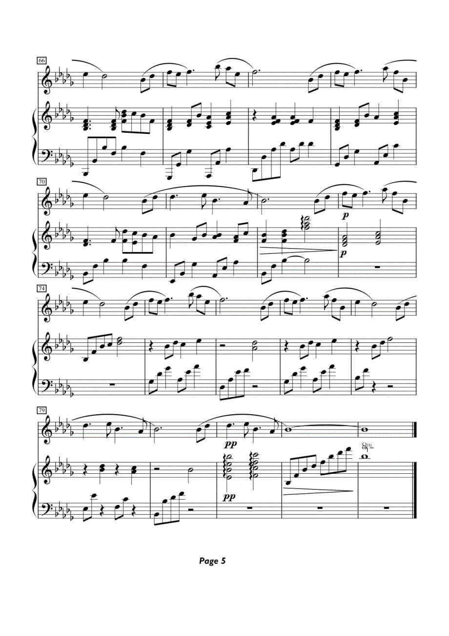 《风居住的街道》钢琴谱标准版_第5页
