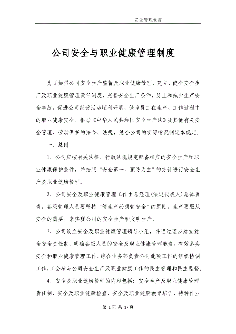 公司安全管理制度()_第1页