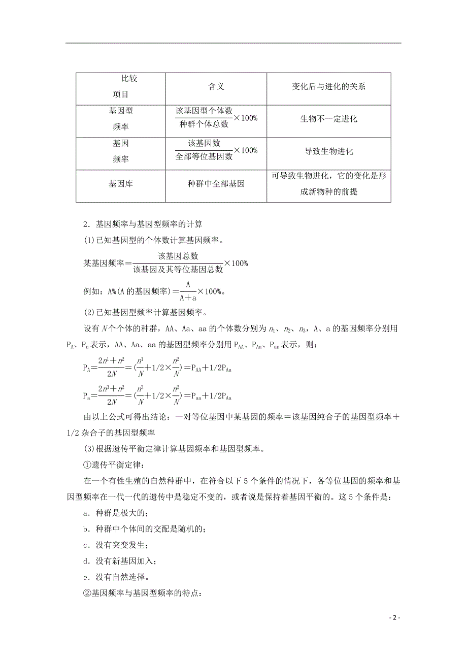 2017-2018年高中生物 第7章 现代生物进化理论 第2节 现代生物进化理论的主要内容学案 新人教版必修2_第2页