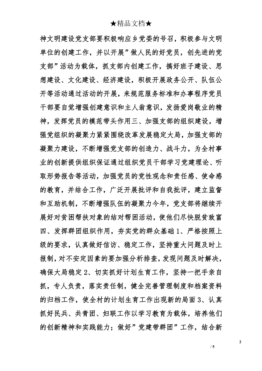 村党支部工作计划精选_第2页