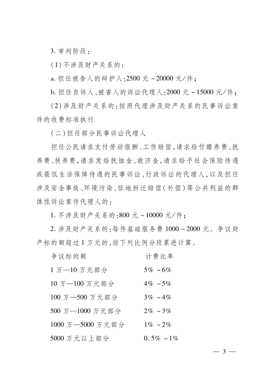 山东省律师服务收费标准指导意见_第3页