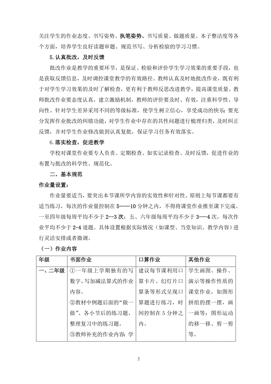 济南市小学数学课堂作业规范指导意见(11.1)_第2页