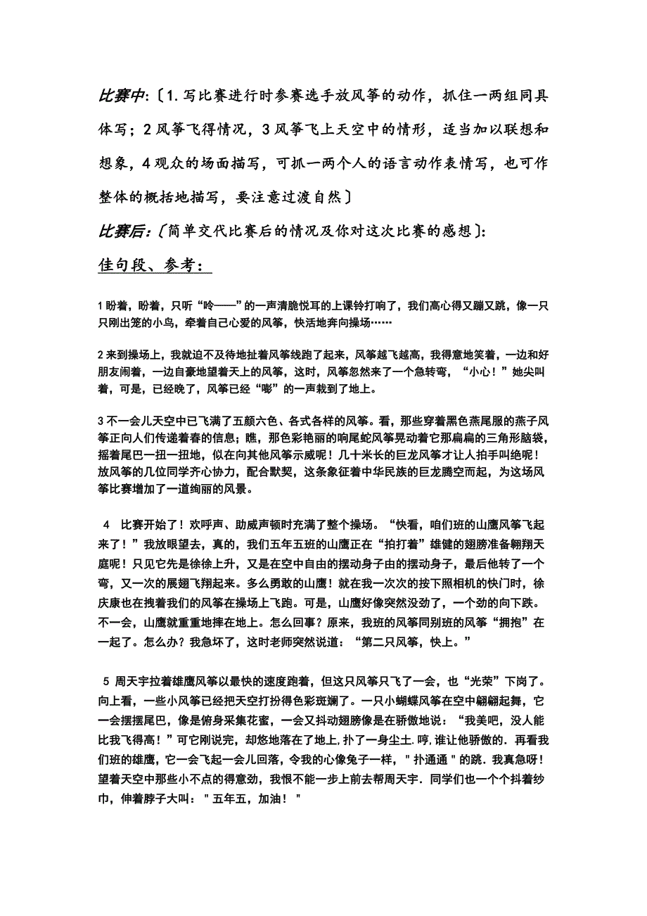 写放风筝作文的写作提示及提纲_第2页