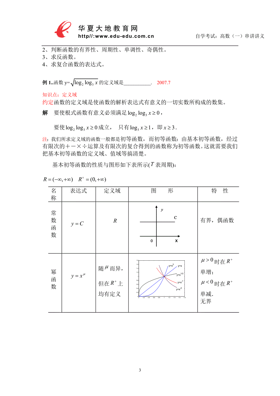 高等数学(一)微积分串讲讲义_第3页