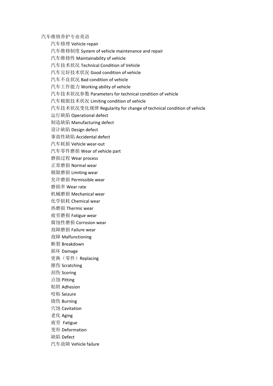 汽车维修养护专业英语_第1页