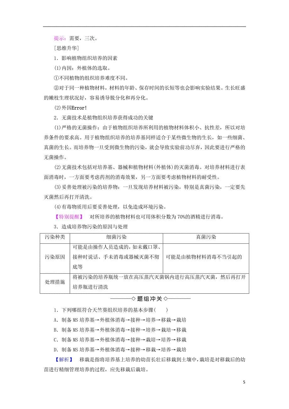 2017-2018年高中生物 第一章 无茵操作技术实践 第二节 植物组织培养技术教案 苏教版选修1_第5页