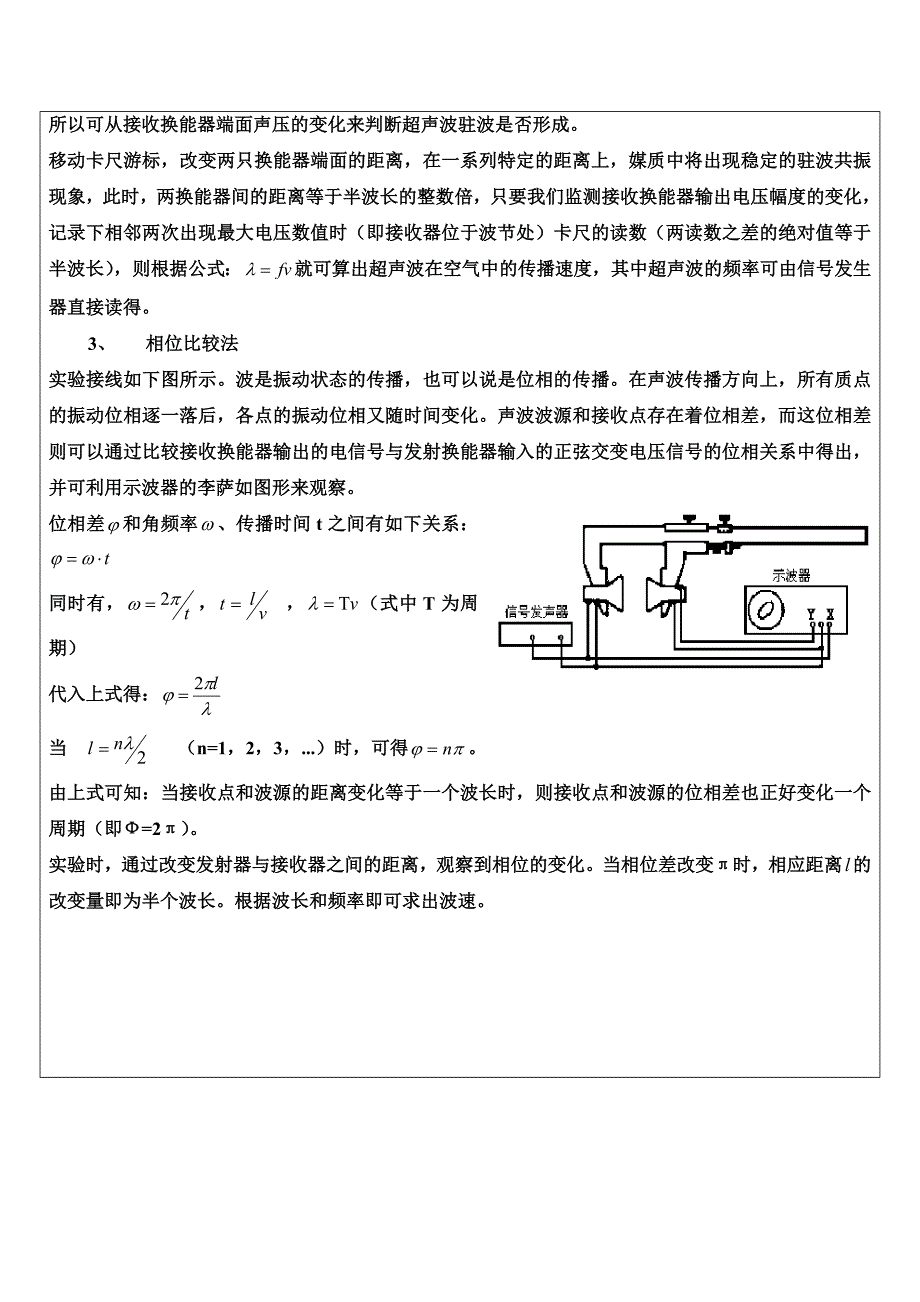 实验报告模板声速测量_第3页