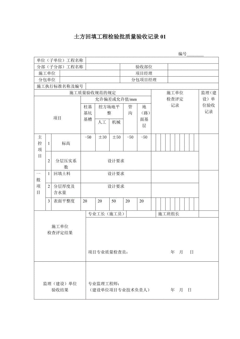 十、无支护土方开挖子分部、分项工程验收资料_第5页