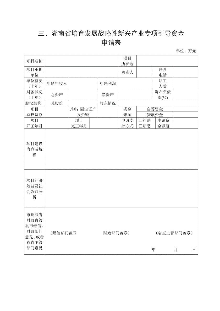 湖南省培育发展战略性新兴产业专项引导资金申请报告模板_第5页