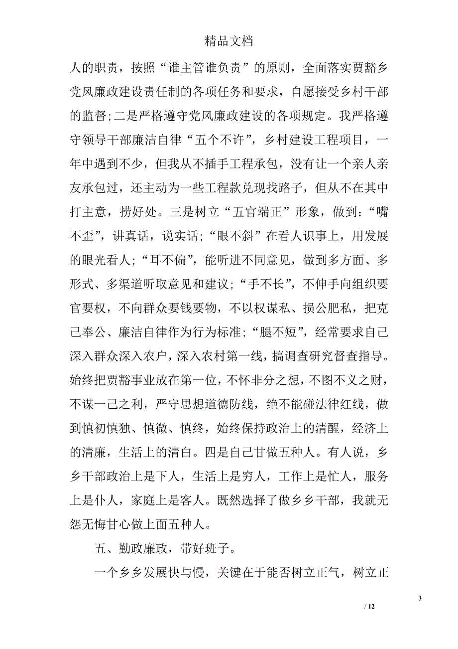 一把手个人述职报告精选_第3页