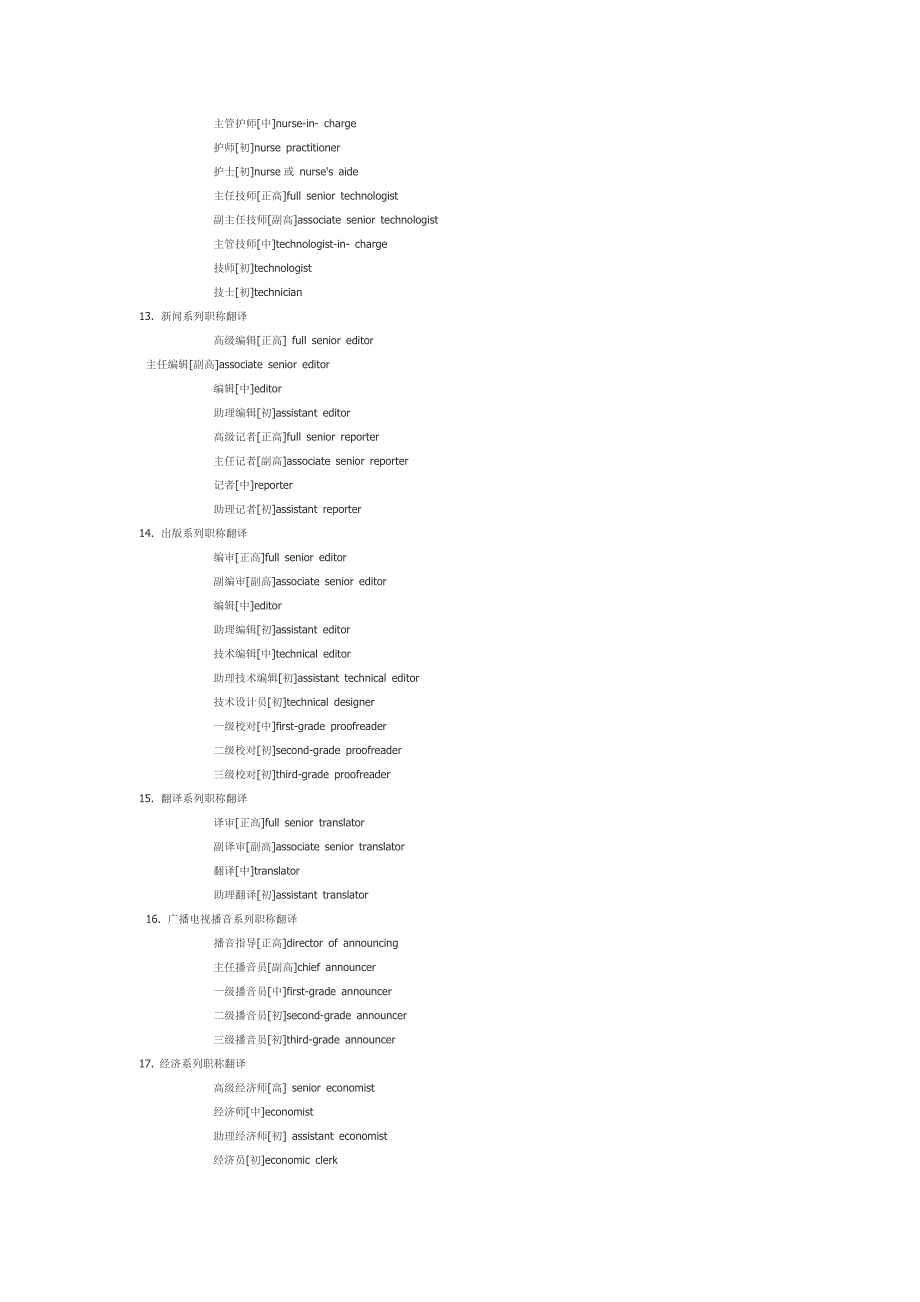 各种职称的英文翻译_第3页