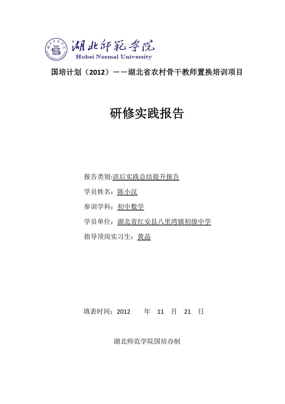 训后总结提升指导报告(模板)_第1页