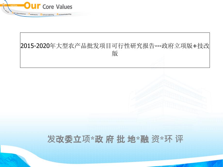 2015-2020年大型农产品批发项目可行性研究报告---政府立项版+技改版_第1页