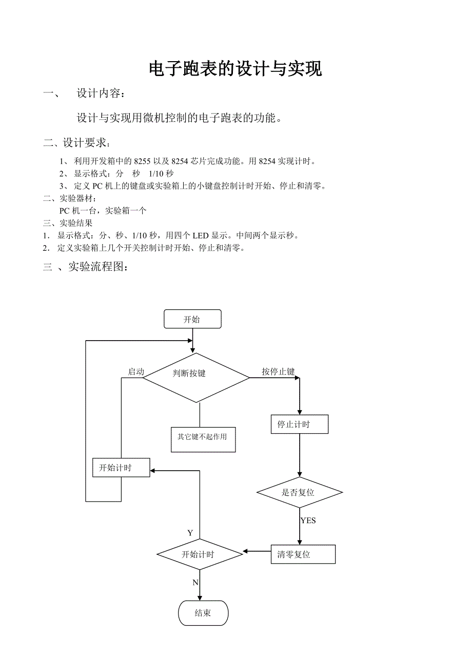 课程设计--电子跑表_第1页