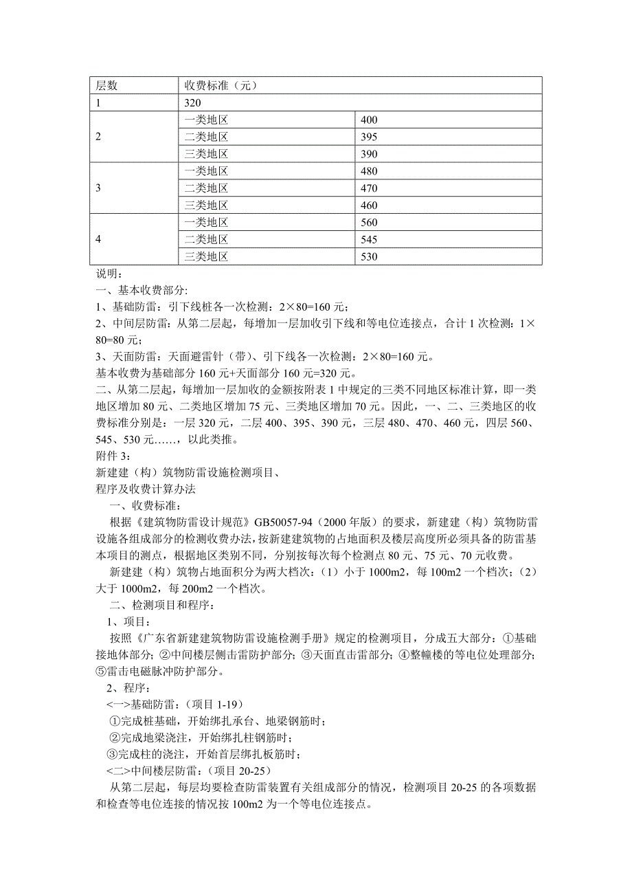 核定防雷设施检测等服务收费项目和收费标准_第3页