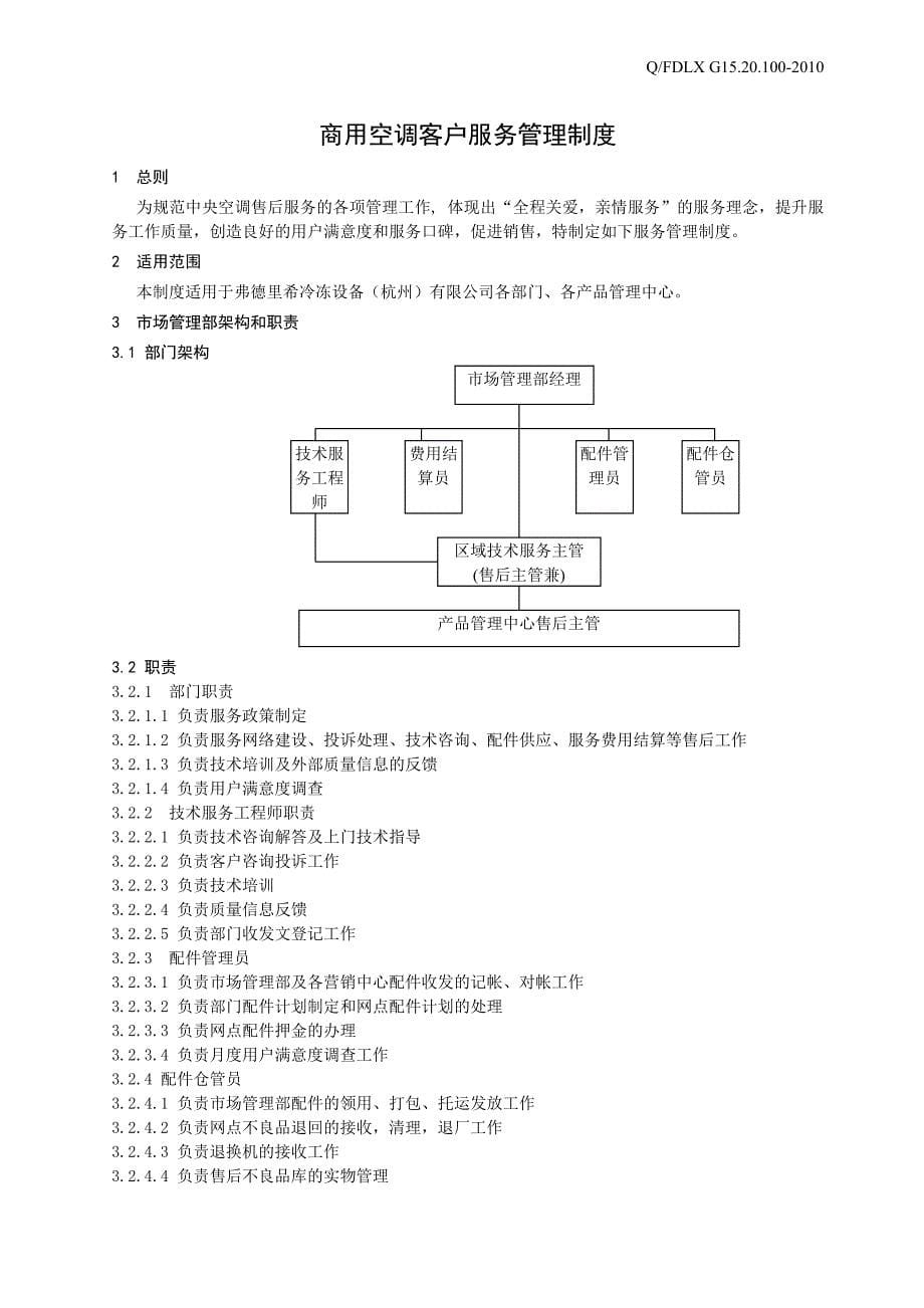 商用空调客户服务管理制度_第5页