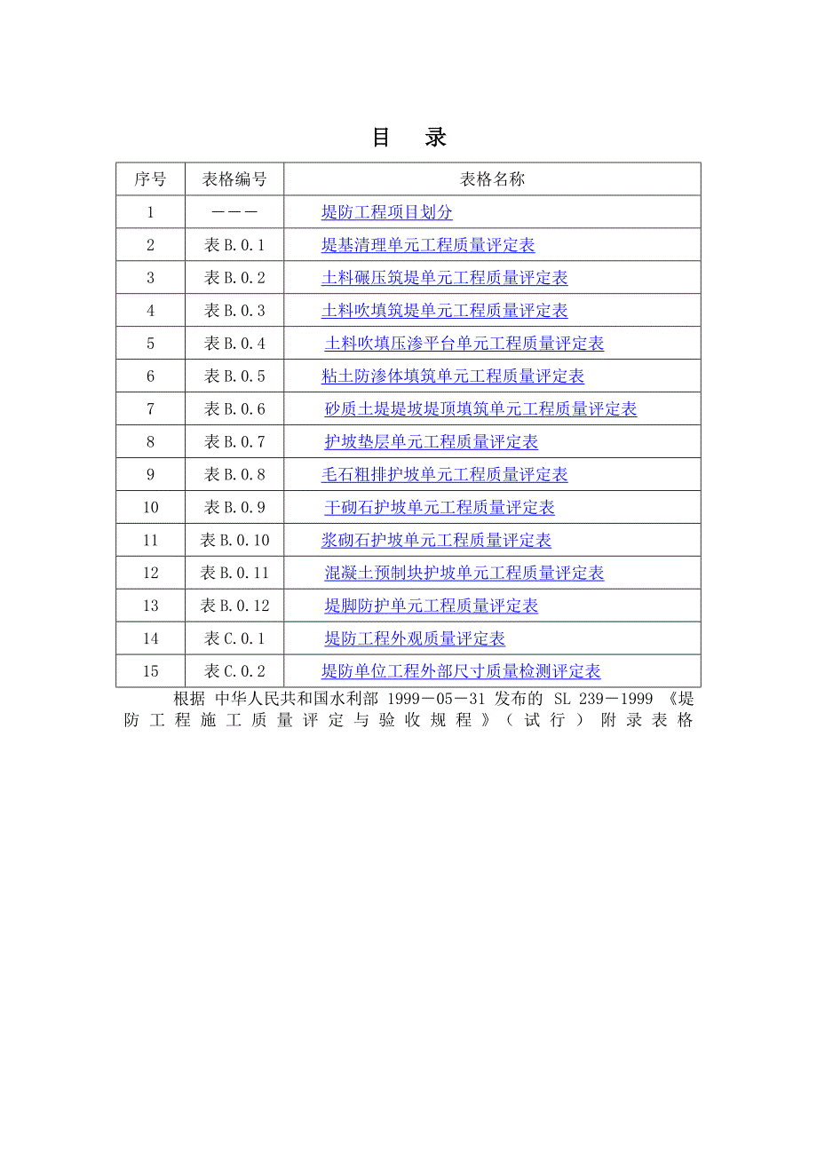 堤防工程验收表格_第1页