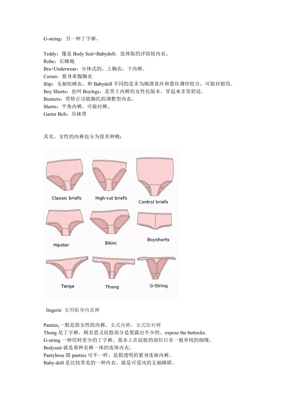 内衣的常见英语名称_第2页