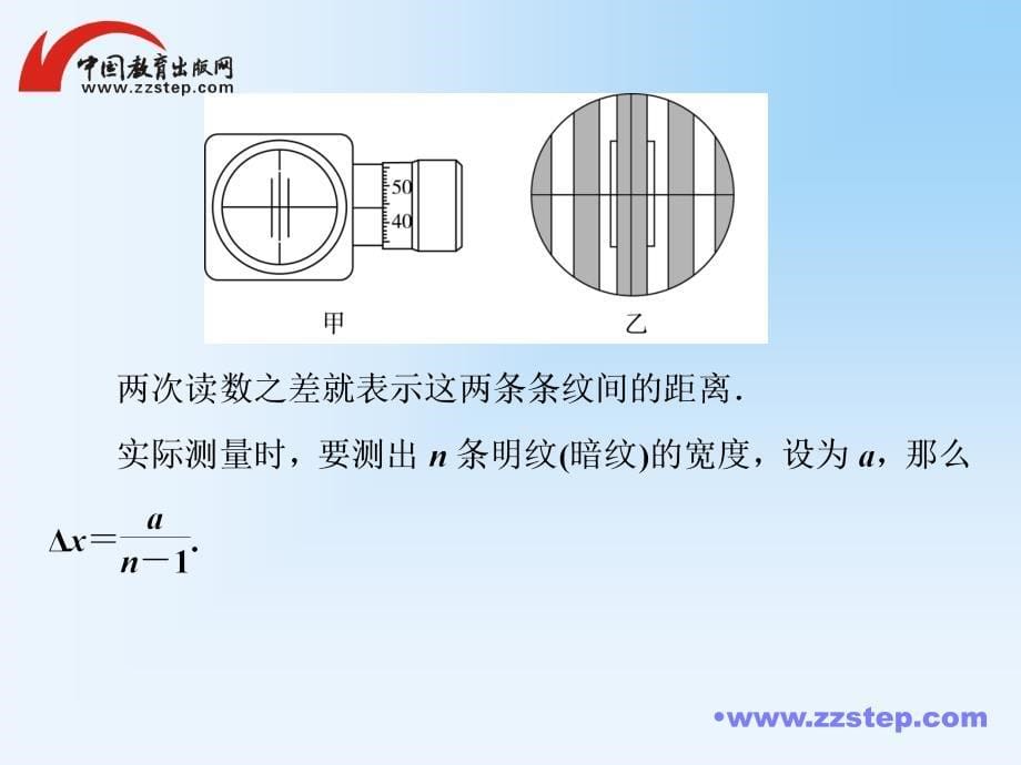 高考调研2014届高考物理一轮课件：13-4实验：用双缝干涉测光的波长_第5页