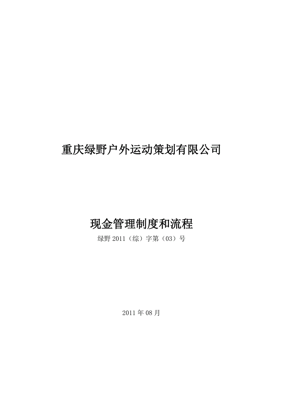 绿野公司现金管理制度和流程_第1页