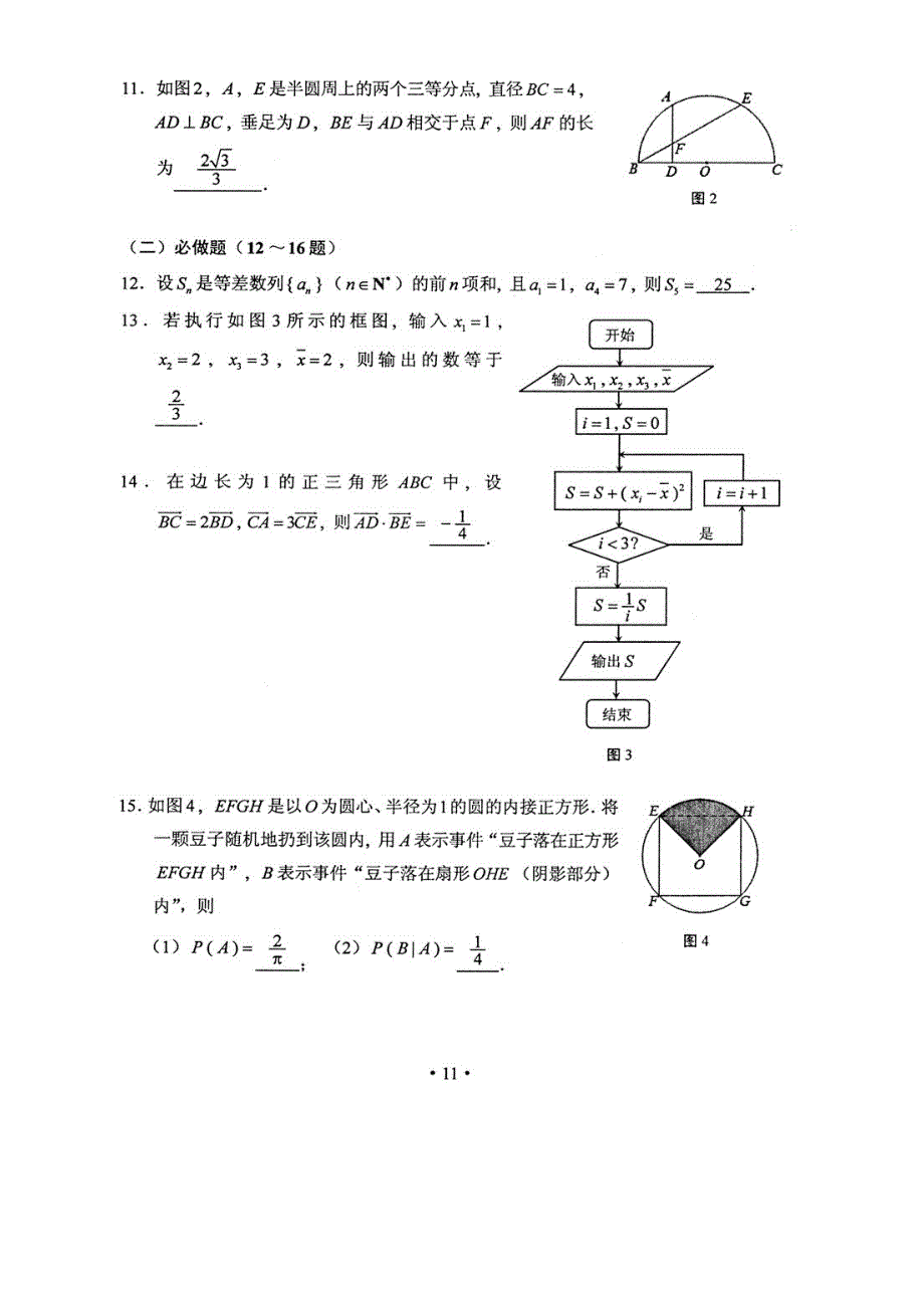 2011年高考理科数学湖南卷试卷及参考答案_第3页