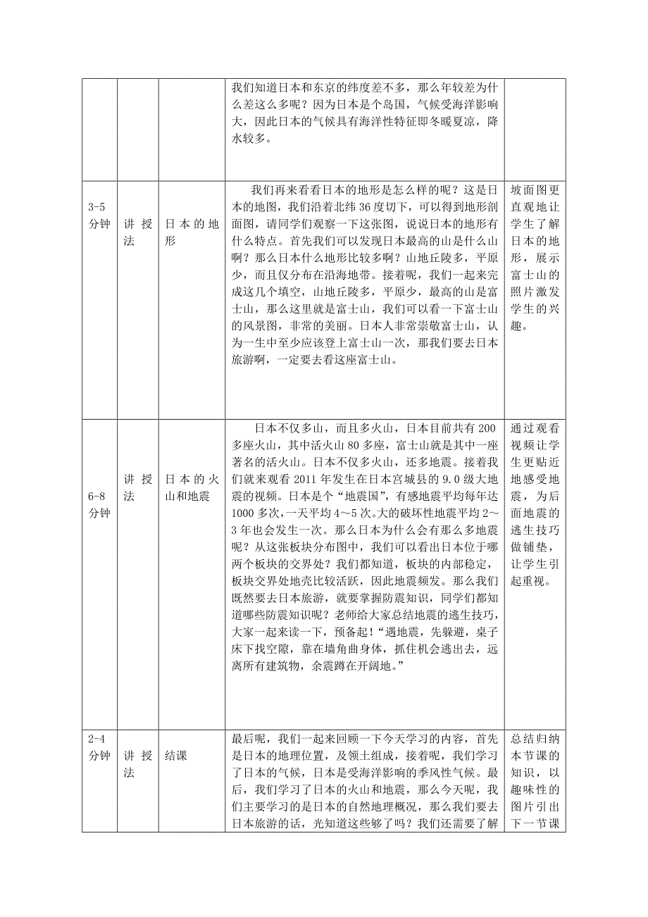 沪教版上海七年级上册日本第一课时教案_第3页