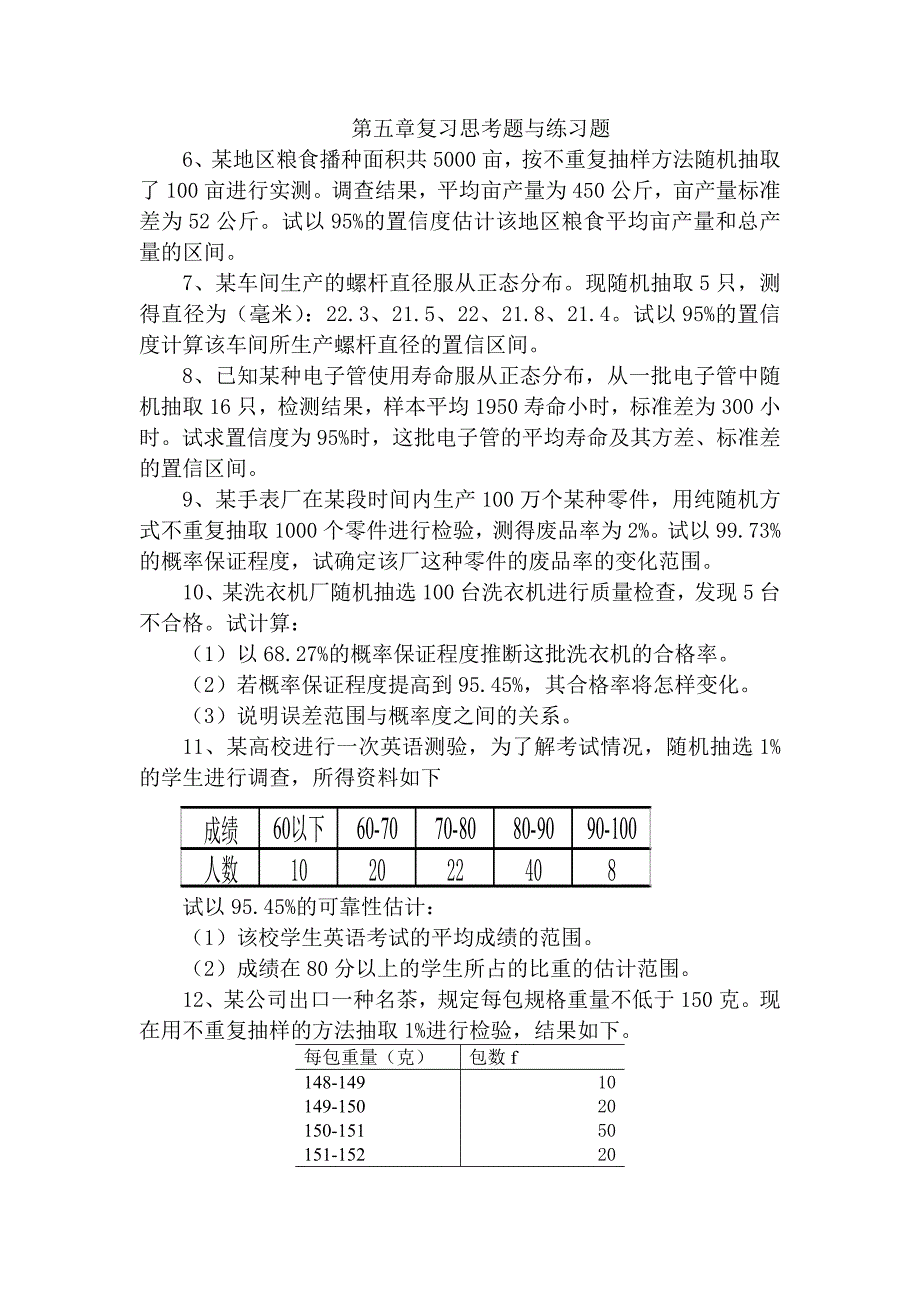 统计学2012课后练习_第1页