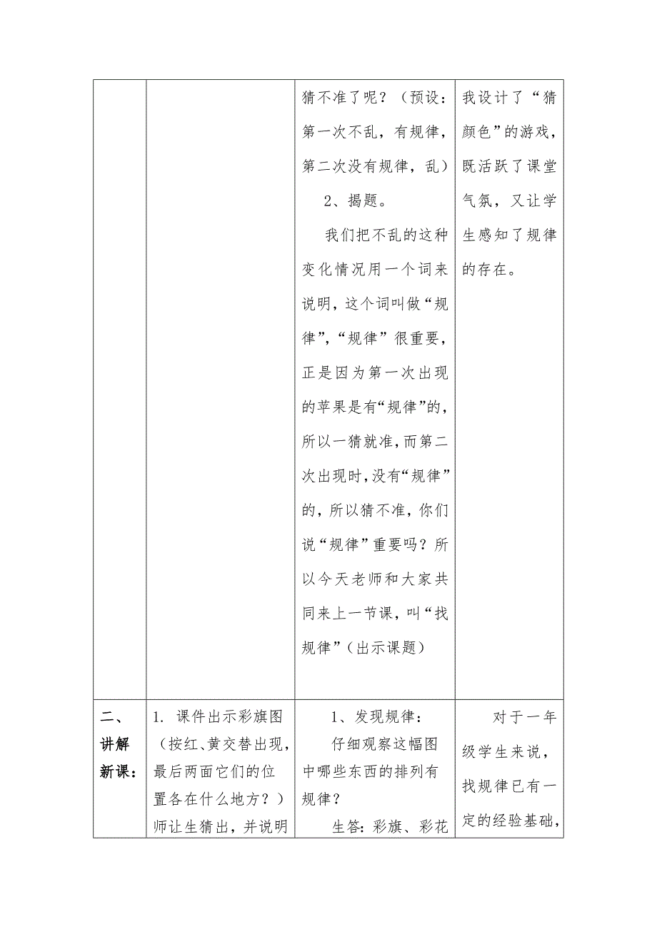 一年级下册找规律教学案例及反思_第2页