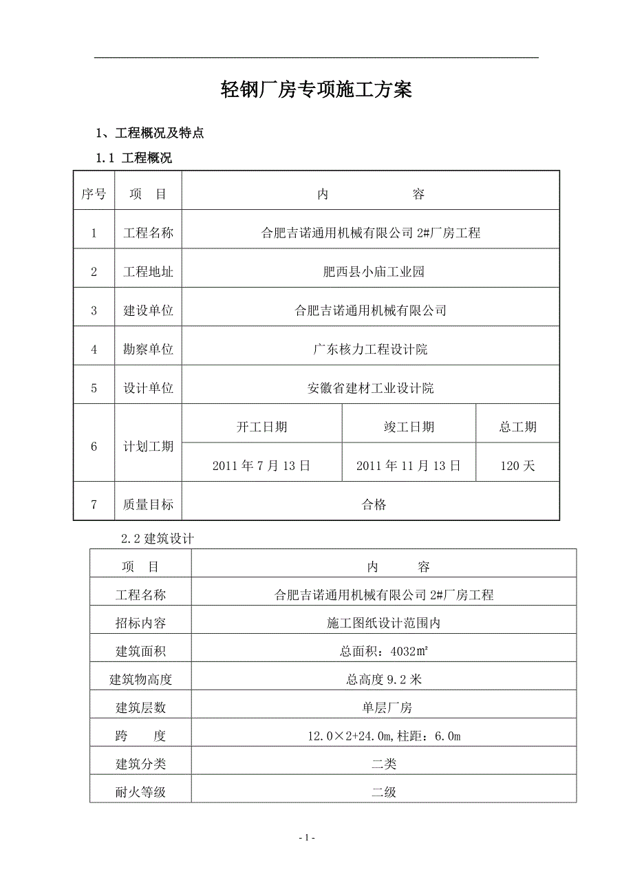 钢结构厂房(轻钢厂房)专项施工方案_第2页