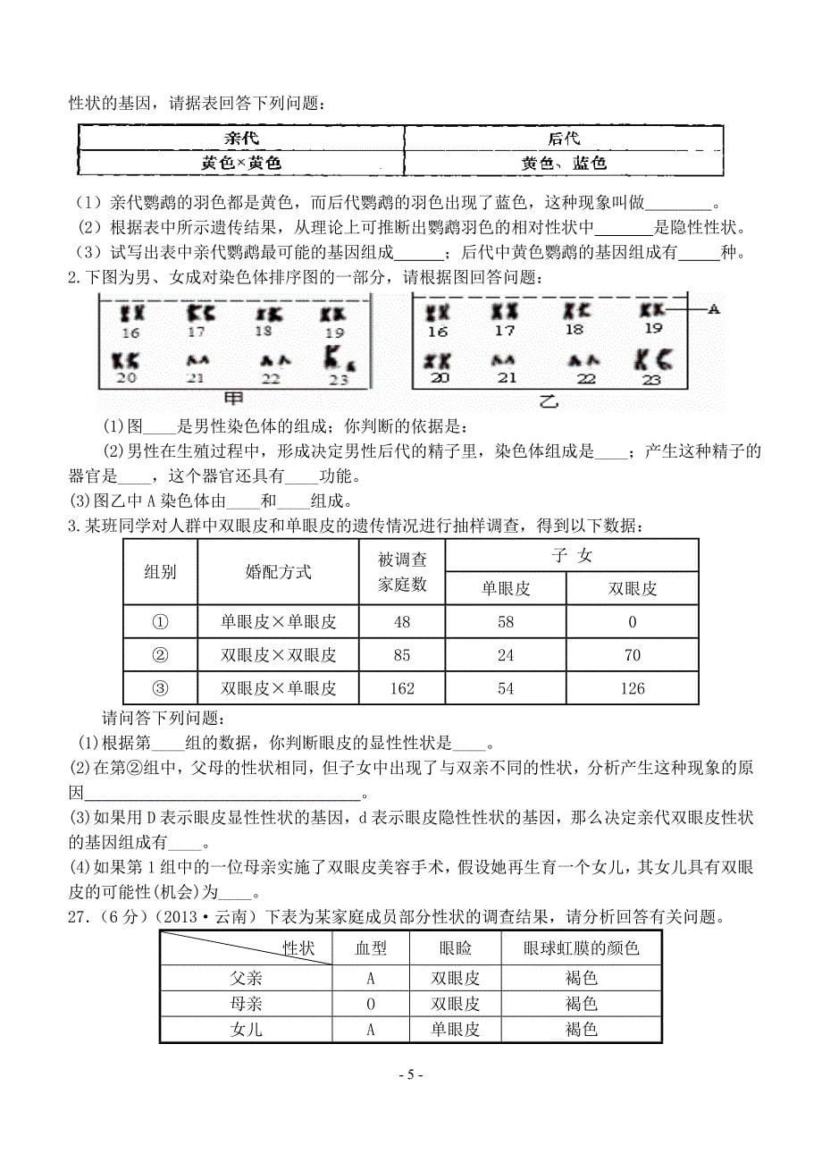 遗传和变异复习辅导班_高考_高中教育_教育专区_第5页