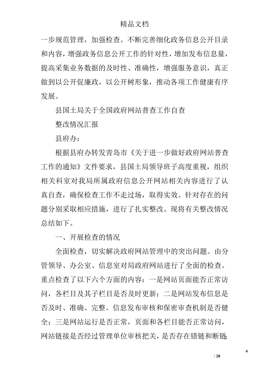 政府网站自查整改报告精选 _第4页