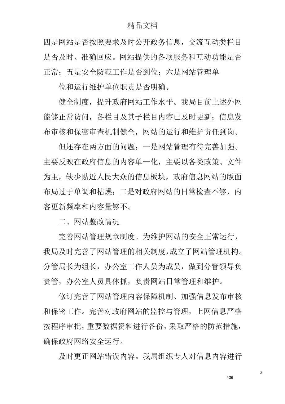 政府网站自查整改报告精选 _第5页