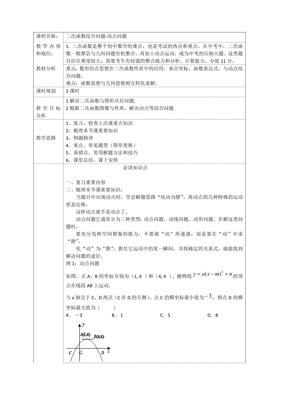 二次函数动态综合问题_第1页