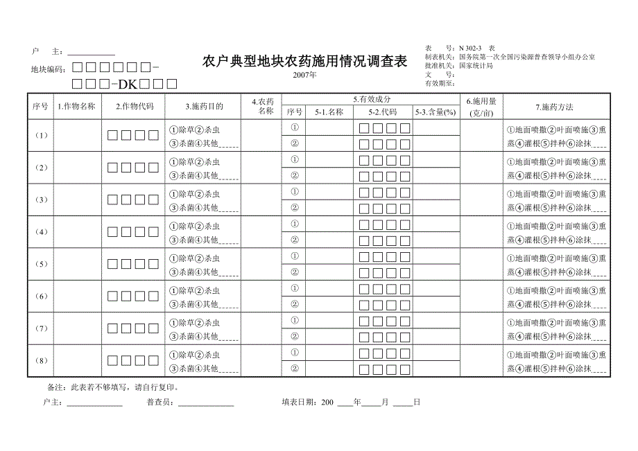 农户典型地块基本情况调查表-2_第3页