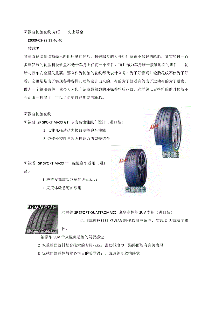 邓禄普轮胎花纹_第1页